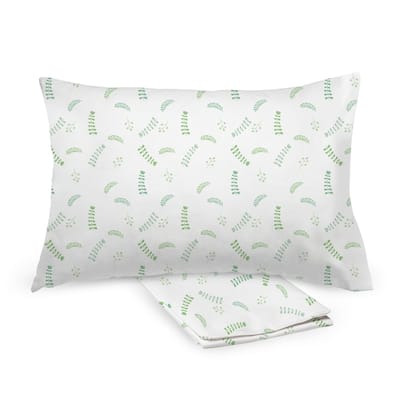 BreathableBaby Cotton Percale Pillowcase, For 13" x 18"/33 x 46 cm Toddler Pillow, Prints (2-Pack)