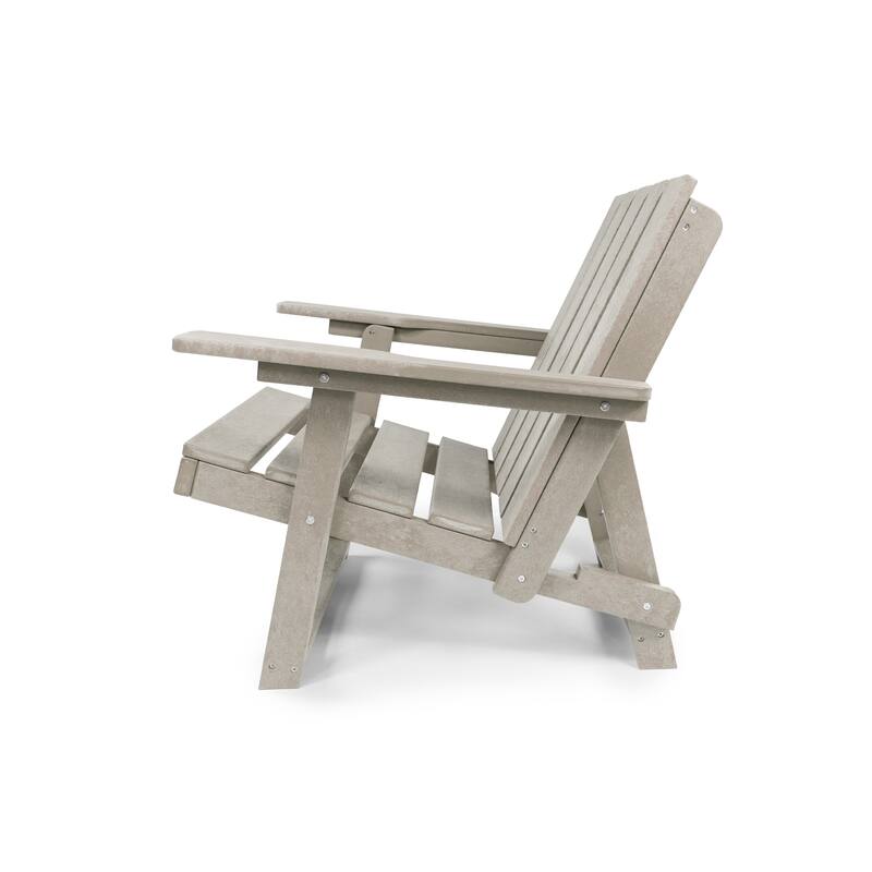 Amalfi Fully Assembled All-Weather Outdoor Folding Modern Adirondack Chair and Table Set - 3-piece