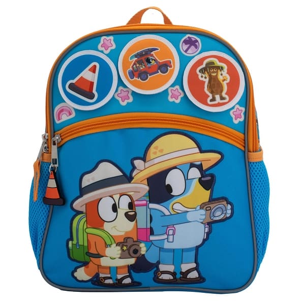 slide 2 of 4, 12" Mini Backpack For Kids, Bluey & Bingo School Bag for Pre-School & Kindergarten, Blue Bluey