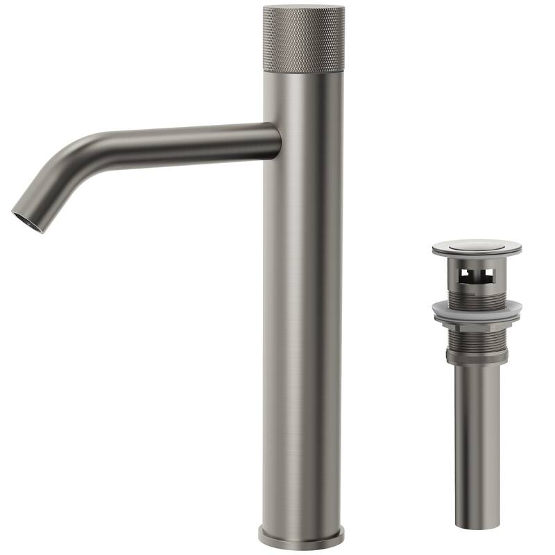 Modern Single Hole Bathroom Faucet,Deck Mount Sink Faucet - Brushed Nickel