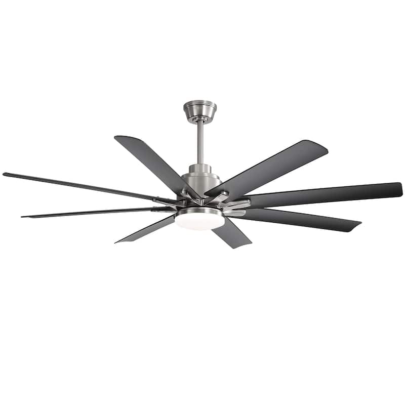 52" Indoor Noiseless Ceiling Fan with Integrated LED Light and Remote