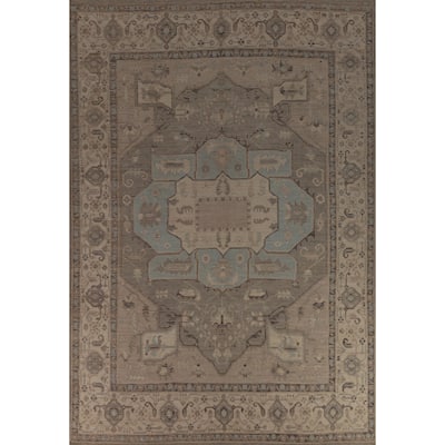 Vegetable Dye Oushak Turkish Rug Handmade Transitional Wool Carpet - 9'11"x 13'10"
