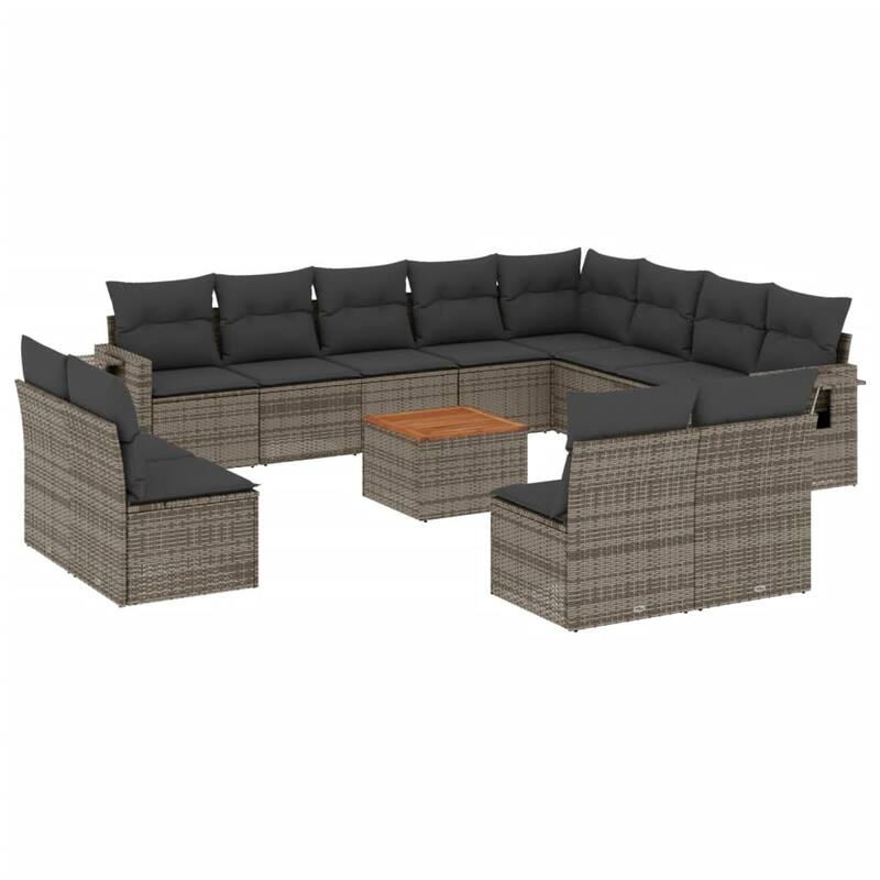 vidaXL Garden Sofa Set PE rattan Large Adjustable Feet