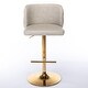 preview thumbnail 23 of 47, Modern PU Upholstered Bar Stools Set of 2, Adjustable Seat Height Swivel Bar Chair, Tufted Backrest Rivet Decorative Bar Stool
