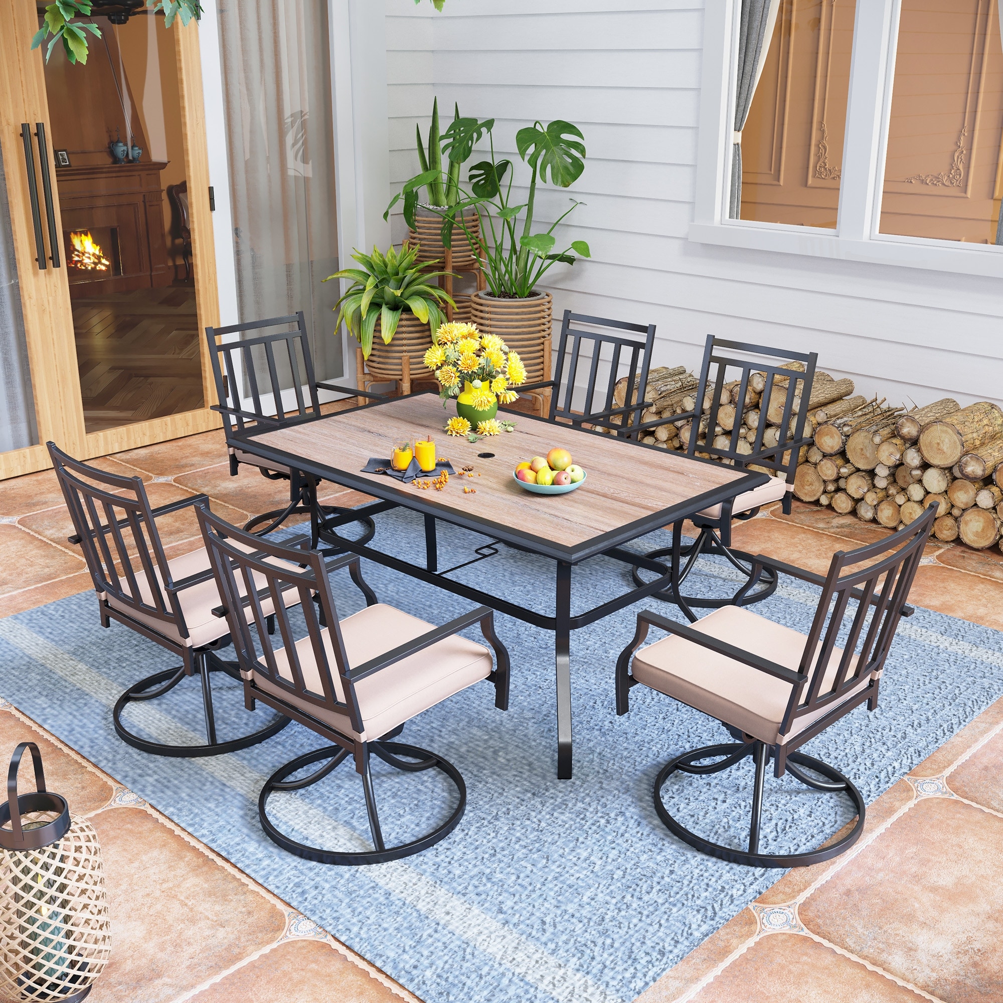 Outdoor swivel dining set cheap
