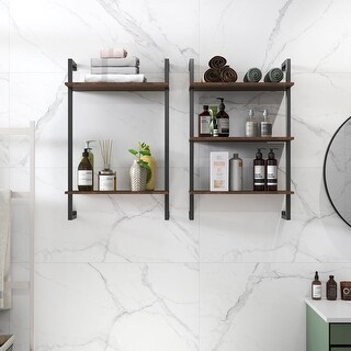 Fitter Racks Roomfitters 3-Tier and 2-Tier Wall Mounted Shelves, Metal and Wood ...