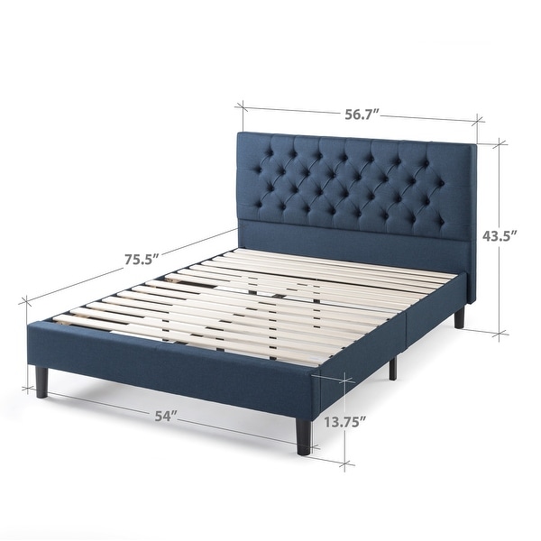 zinus upholstered button tufted platform bed