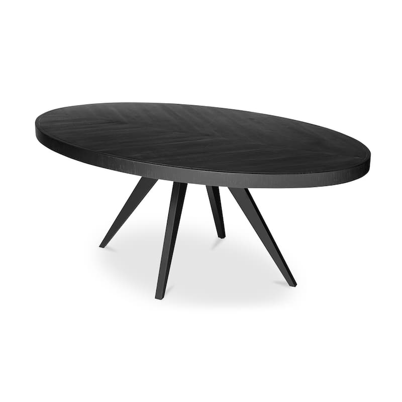 Aurelle Home Panko Rustic Farmhouse Acacia Wood Oval Dining Table