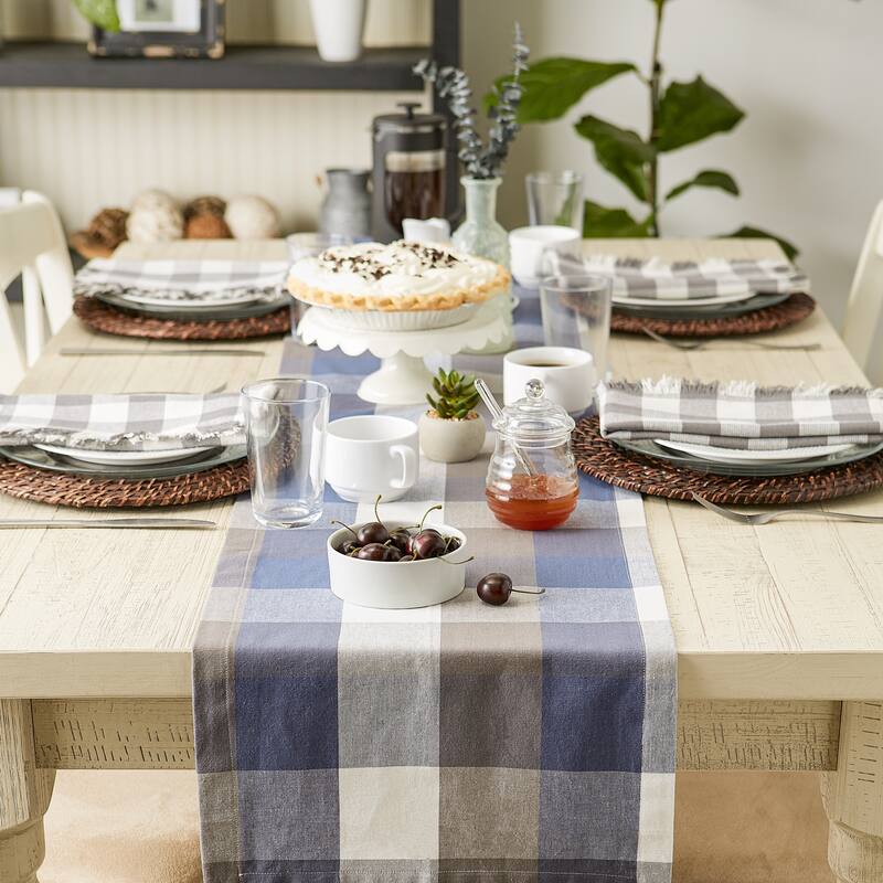 DII Tri Color Check Table Runner