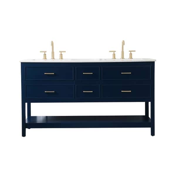slide 2 of 10, Elegant Lighting VF19060D Sinclaire 60" Free Standing Double Basin Blue