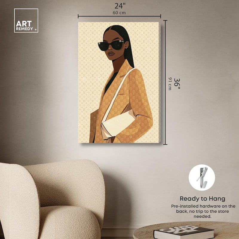 Elegant Coat Gal Canvas by Art Remedy, Gallery Wrapped