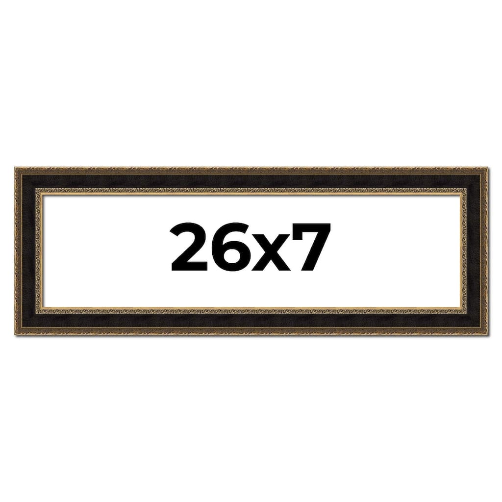 26x7 Frame Gold Antique Vintage Sold Wood Picture Frame | 1.75 Inch