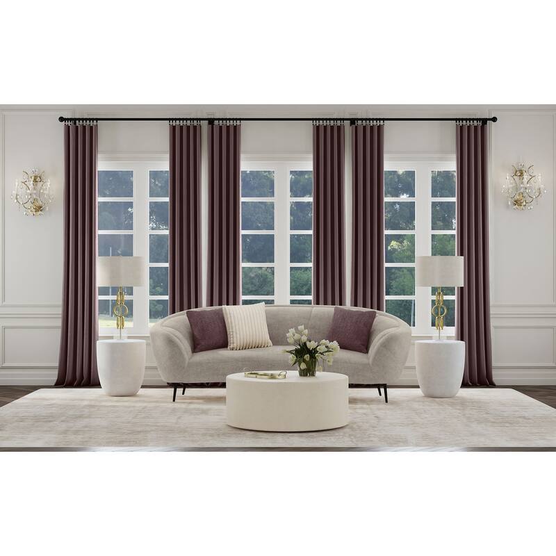 Ellorie Upholstered Channel Back Curved Sofa Beige