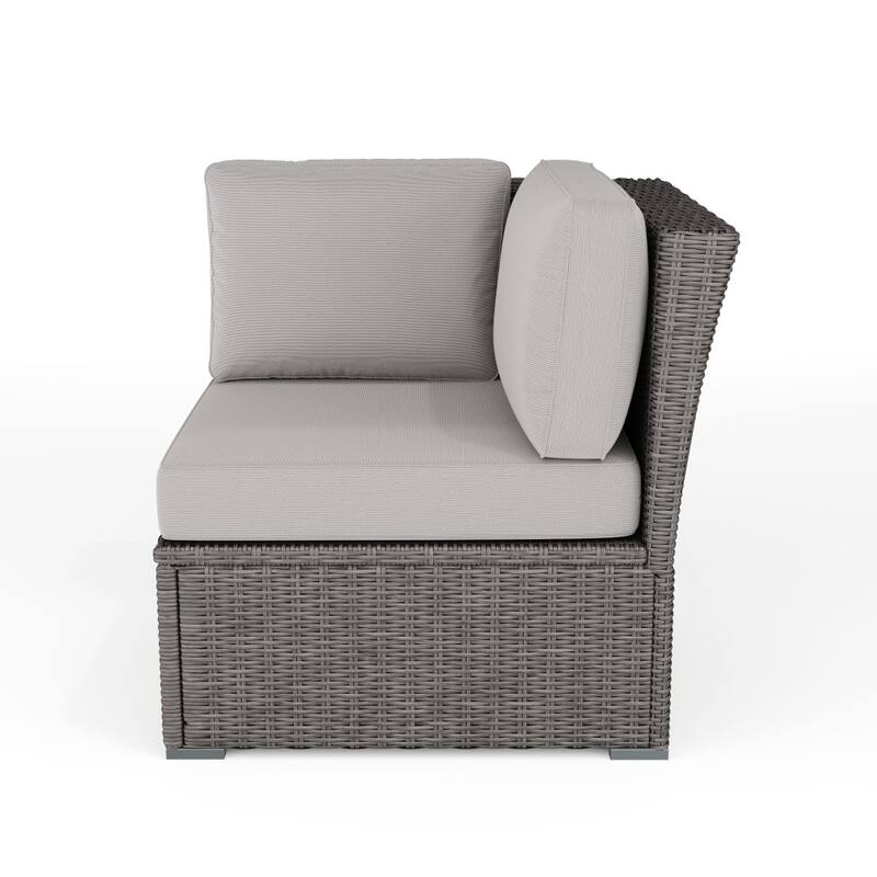 Martha Stewart Outdoor Modular Rattan Wicker Patio Sectional Sofa Corner Seat - 32"W x 32"D x 30"H