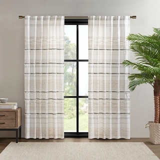 Cotton Printed Curtain Panel with tassel trim and Lining(Only 1 Pc Panel) main image 1