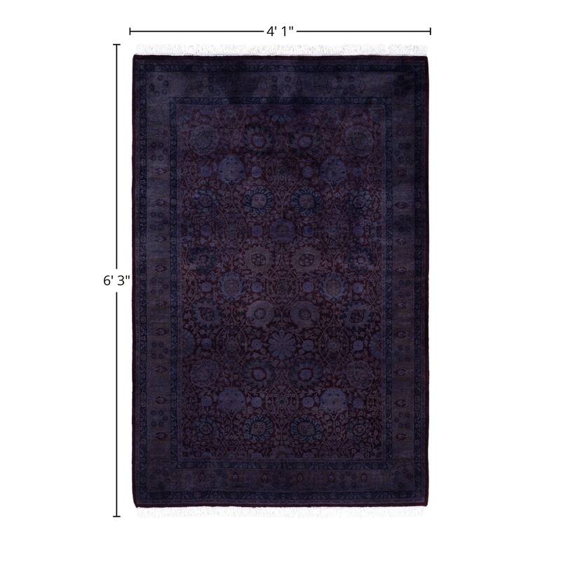 Overdyed One-of-a-Kind Hand-Knotted Area Rug - Red - 4' 1" x 6' 3"