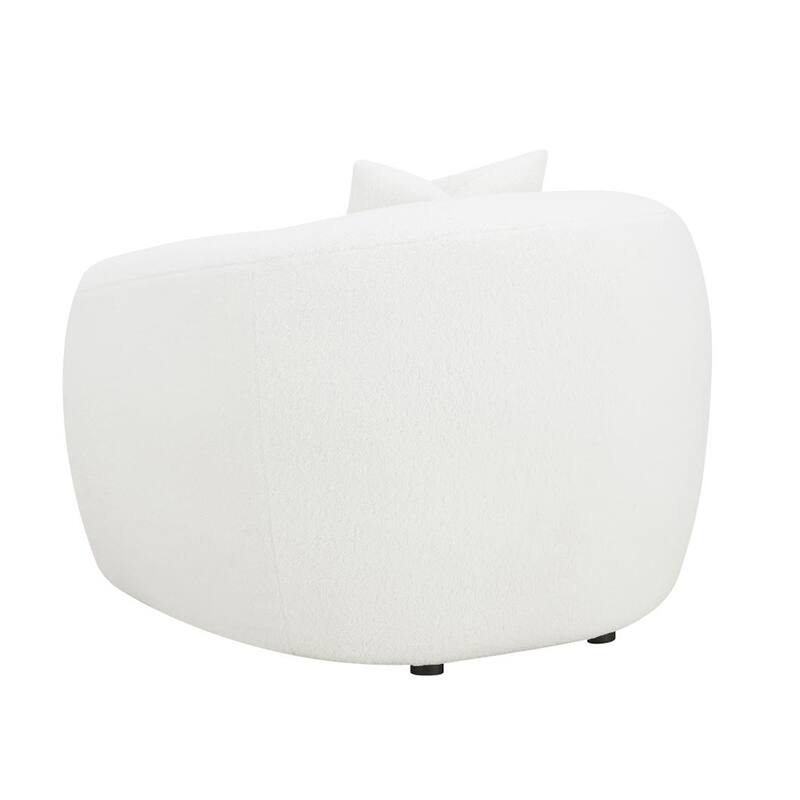 Fabric Upholstered Accent Chair with One Accent Pillow in Natural and Black