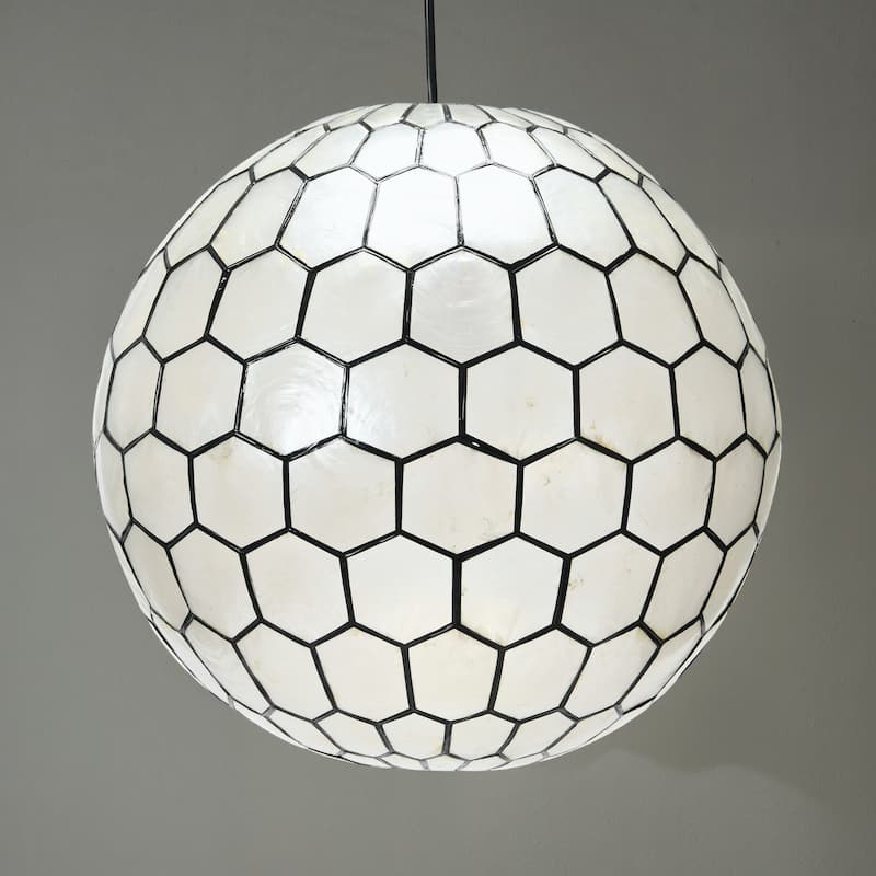 Capiz Honeycomb Globe Pendant Light