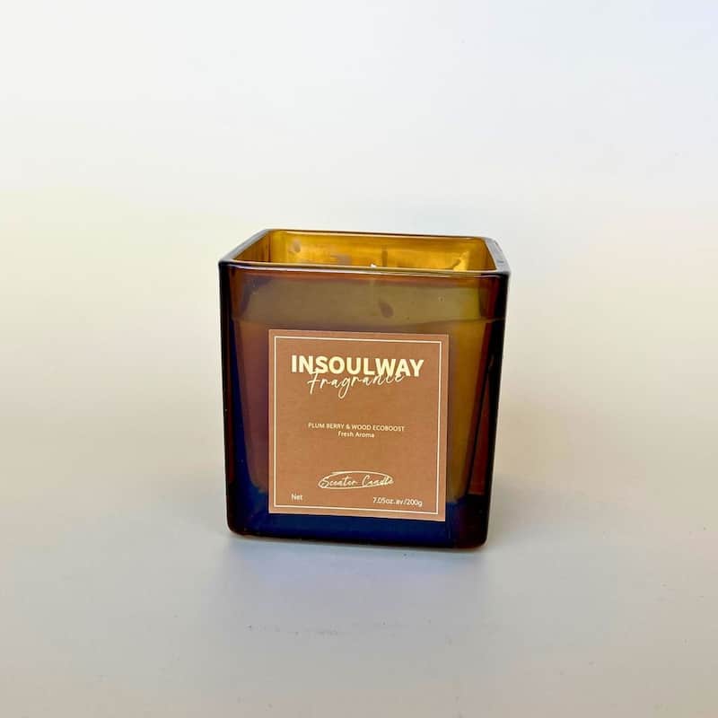 8 oz Plum and Wood Fancy Candle in Glass Jar