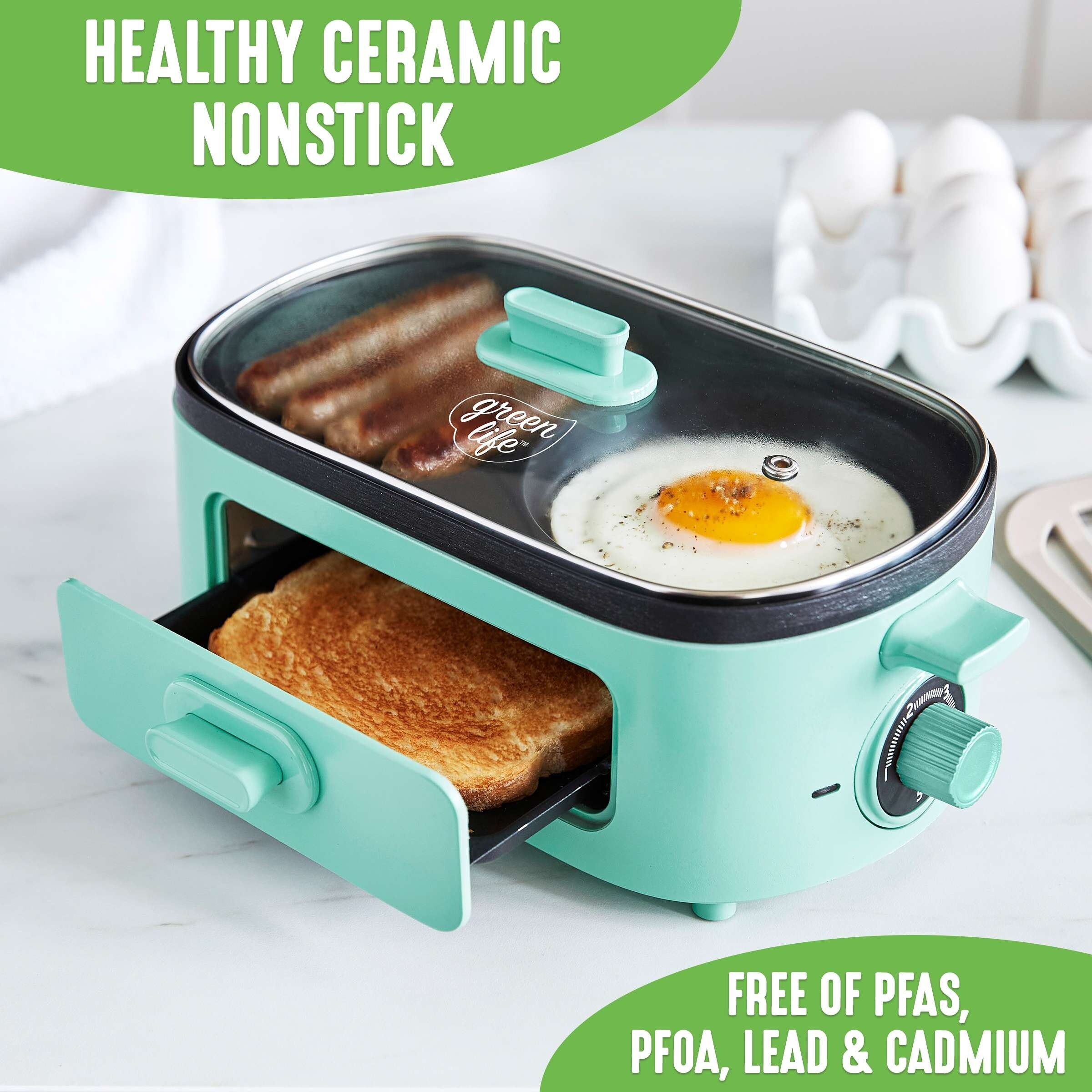 GreenLife Healthy Ceramic Nonstick Breakfast Maker - Bed Bath