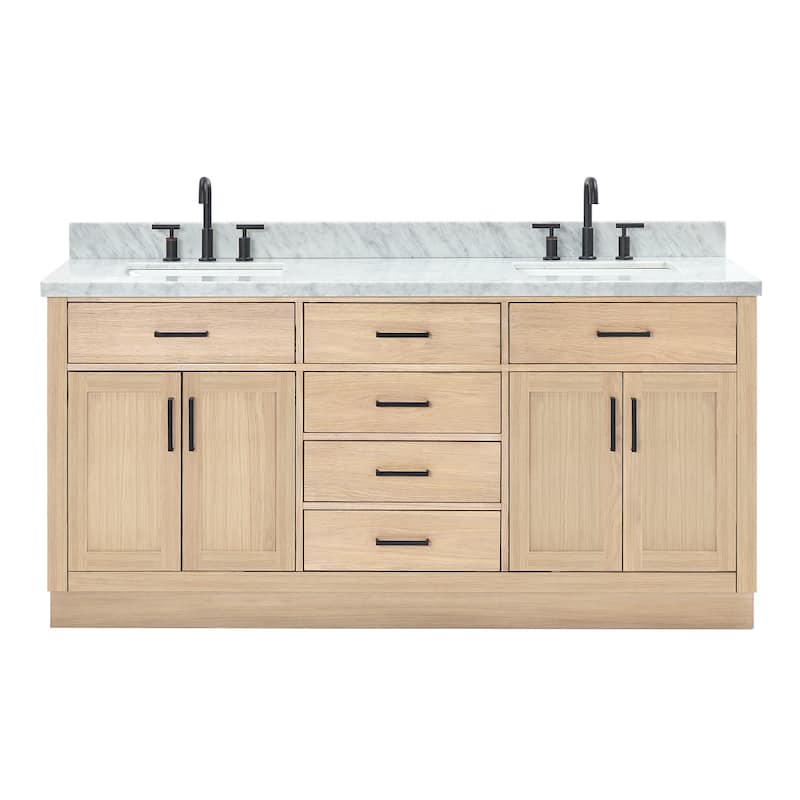 Ariel T073DCWRVO Hepburn 73" Free Standing Double Basin Vanity Set - Oak - Oak Finish