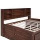 preview thumbnail 10 of 10, Full Size Wooden Captain Bed with Storage Shelves, Drawers, and Cabinets