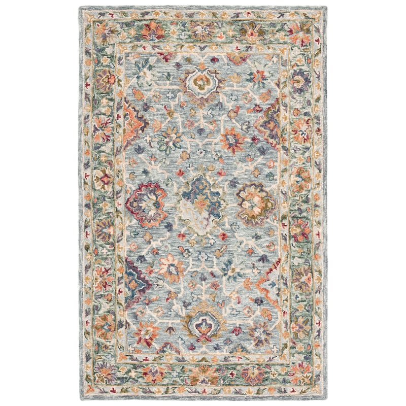 SAFAVIEH Handmade Aspen Nicasia Boho Wool Rug - 5' Square - Grey/Green