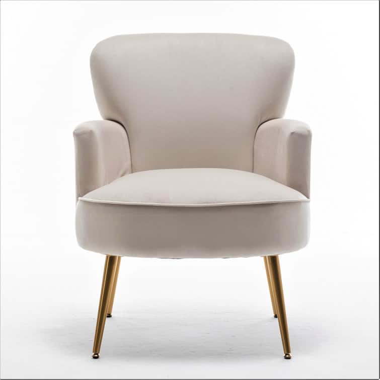 US Pride Furniture Stylish Velvet Armchair with Gold Metal Legs Comfortable Accent Chair