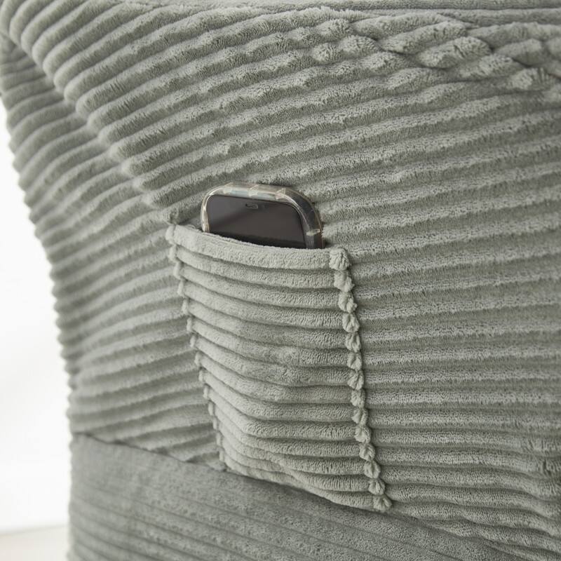 Modern Lounge Chair with Ottoman - Plush Reading Accent Chair with Footrest and Side Pocket