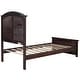 preview thumbnail 24 of 30, Farmhouse Wooden Platform Full Size Bed With Curl Design Headboard And Footboard For Teenager, Espresso