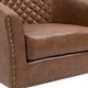 preview thumbnail 12 of 90, Axia Barrel PU Leather Accent Chair with Nailhead Trim