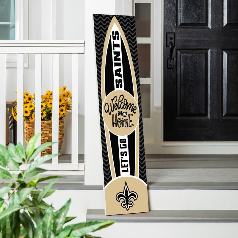 47" Porch Leaner Welcome Wall Sign, New Orleans Saints - Gold