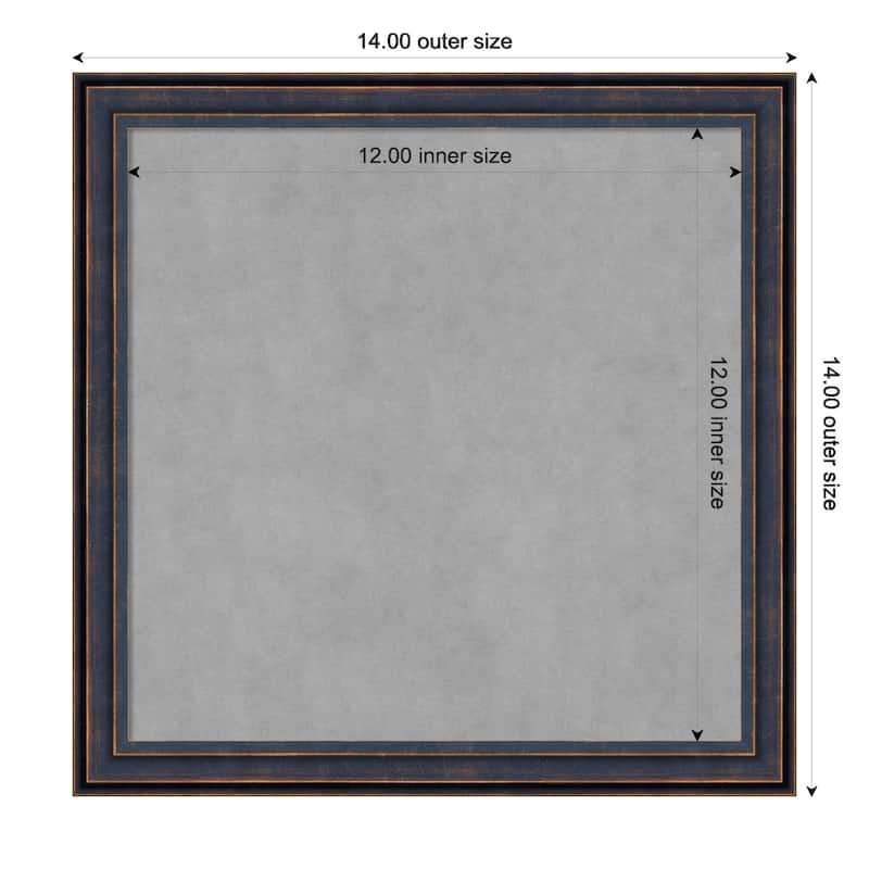 Amanti Art Dark Bronze Scoop Framed Magnetic Board - Board Size 12x12
