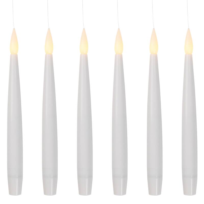 LED Flameless Flickering Floating Halloween Taper Candles - 6" - Set of 6