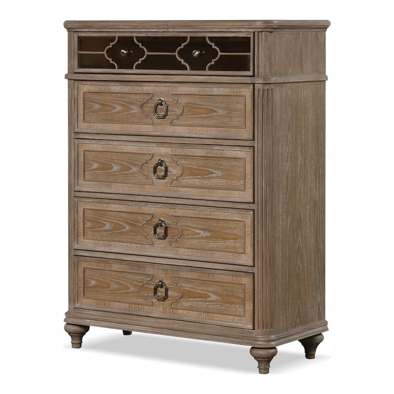 Furniture of America Aveline Modern 3-Piece Rustic Oak Solid Wood Panel Bedroom Set