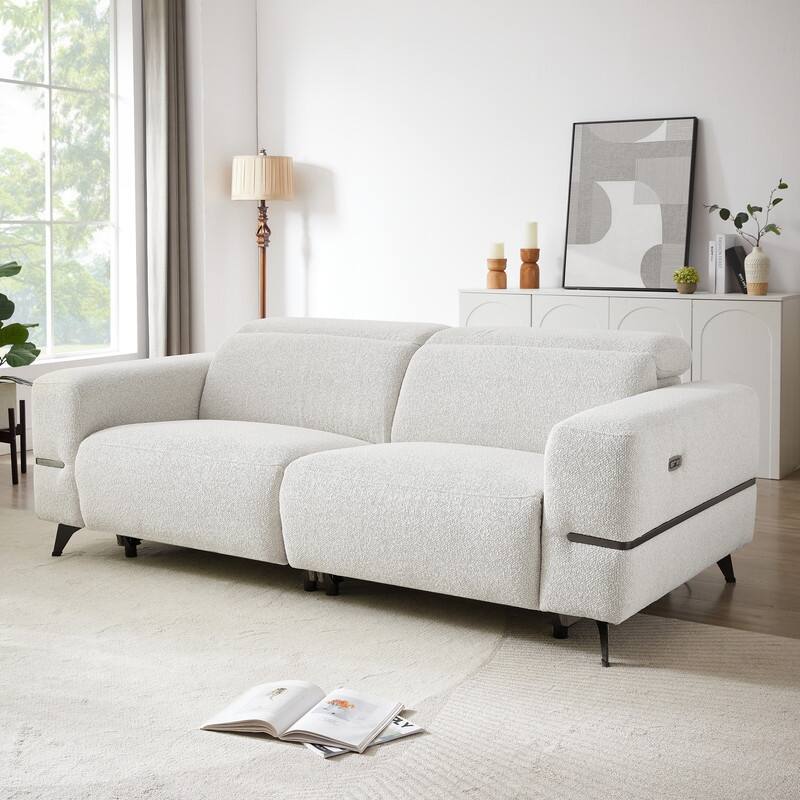84"W Upholstered Power Reclining Sofa For Living Room - Beige