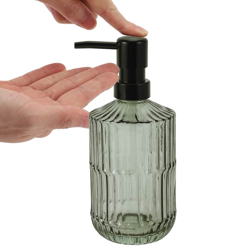Simple Vertical Lines Soap Pump Dispenser for Bathroom 450ml 1 Pcs