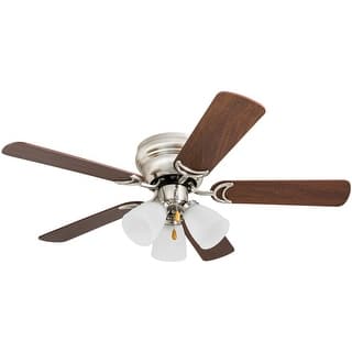 42" Prominence Home Whitley Satin Nickel Indoor LED Ceiling Fan with Light, Pull Chain