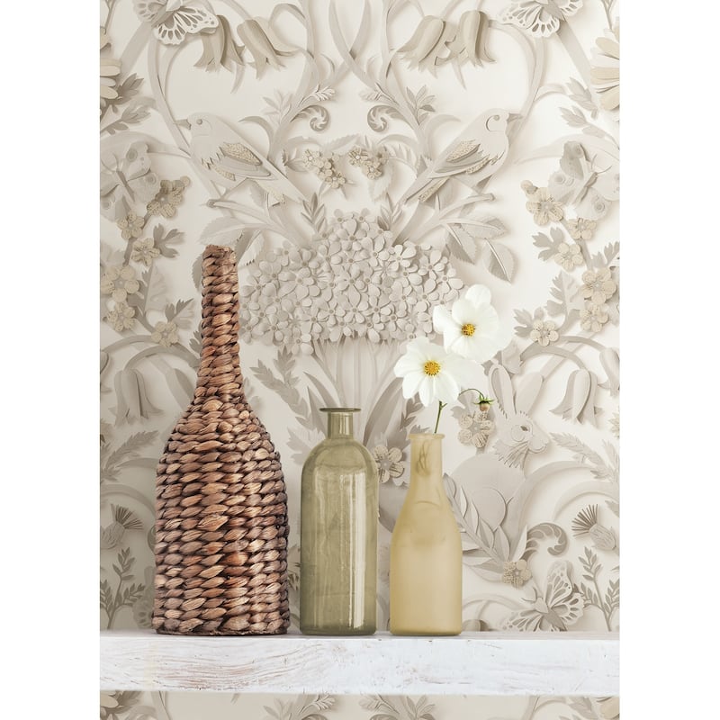 NuWallpaper Taupe Eloise Peel & Stick Wallpaper