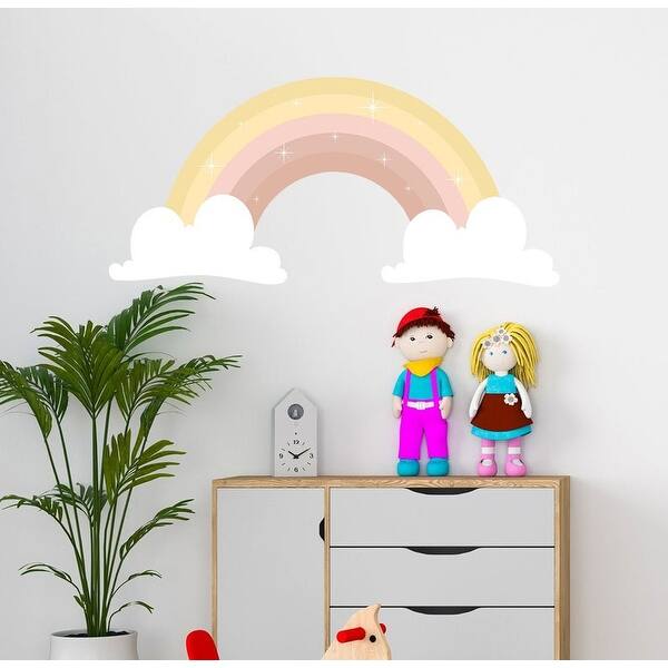 Boho Rainbow Sticker Baby Girl Nursery Wall Decal - Bed Bath & Beyond ...