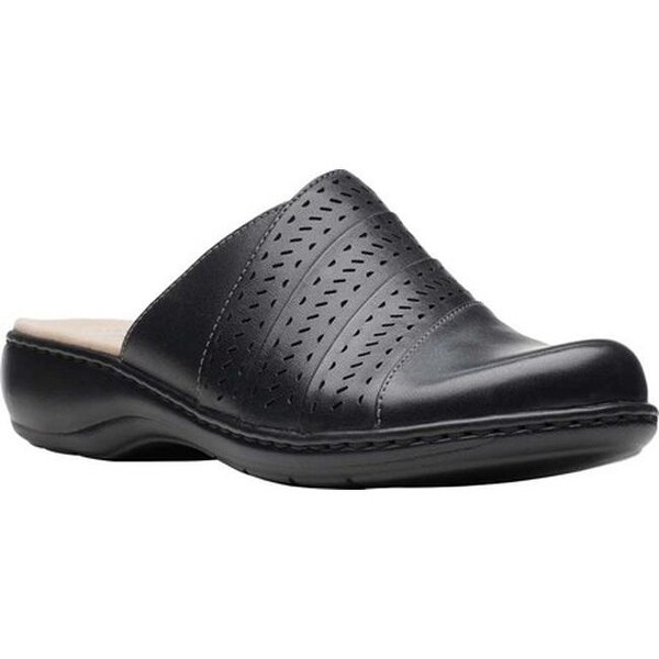 clarks black leather clogs