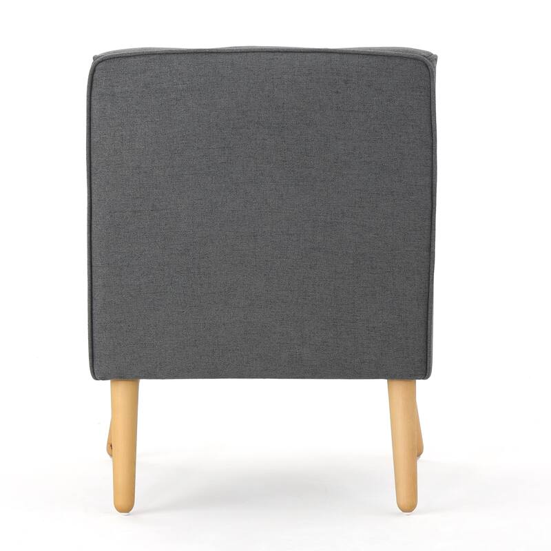 Mid Century Arm Chairs Tufted Back Accent Chairs w/ Wood Legs,Charcoal