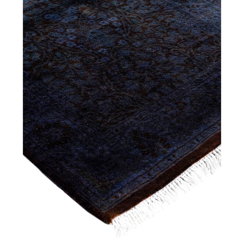 Overdyed One-of-a-Kind Hand-Knotted Runner Rug - Purple - 2' 7" x 16' 6"