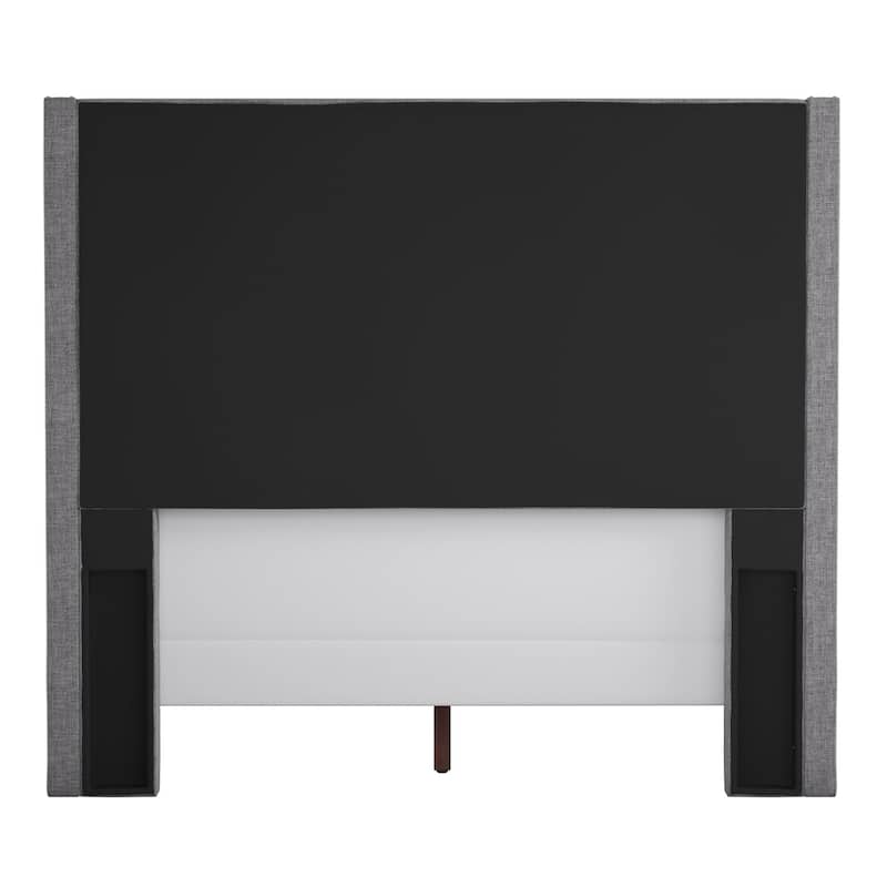 Melina Tufted Linen Wingback Platform Bed by iNSPIRE Q Bold