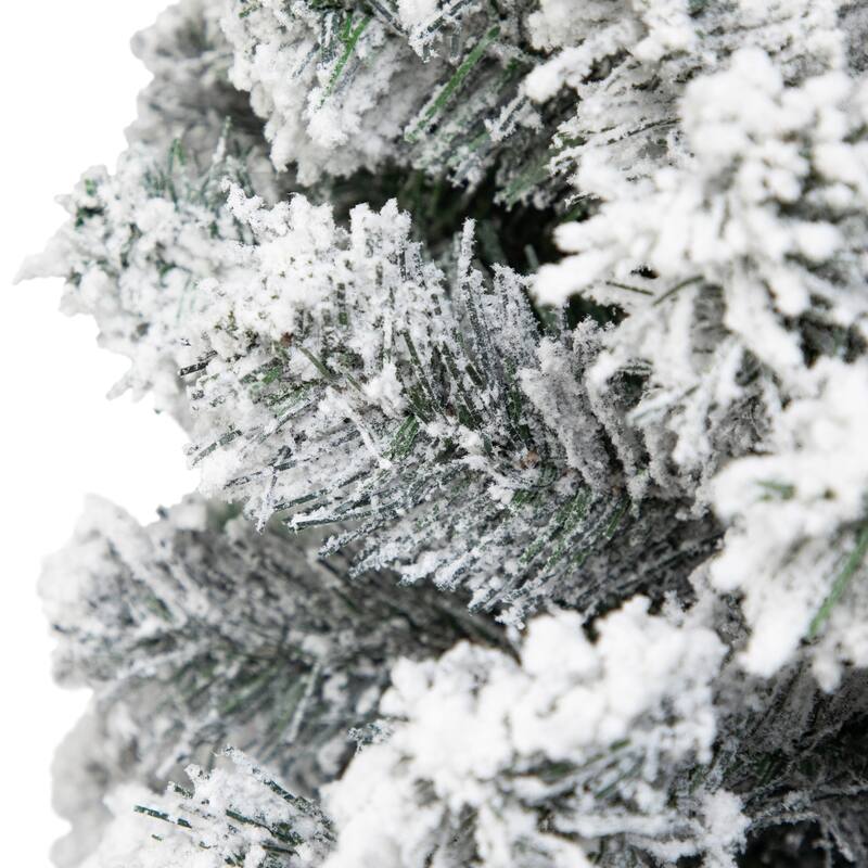 6' Flocked Green Pine Pencil Artificial Christmas Tree Unlit - 6 Foot