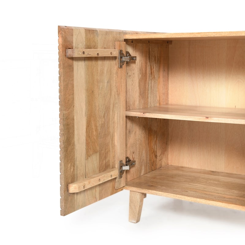 Charming Rustic Mango Wood Cabinet with Versatile Storage