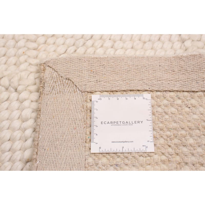 ECARPETGALLERY Braid weave Sienna Cream Wool Rug - 2'4 x 4'0