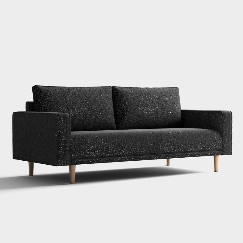 Furniture of America Isidora Contemporary Boucle Sofa Set with Back Pillows and Wooden Legs, 2-Piece or 3-Piece Options