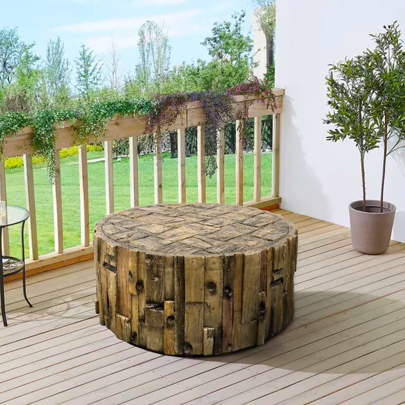 Accent Round Side End Table for Outdoor Patio Garden Indoor Home
