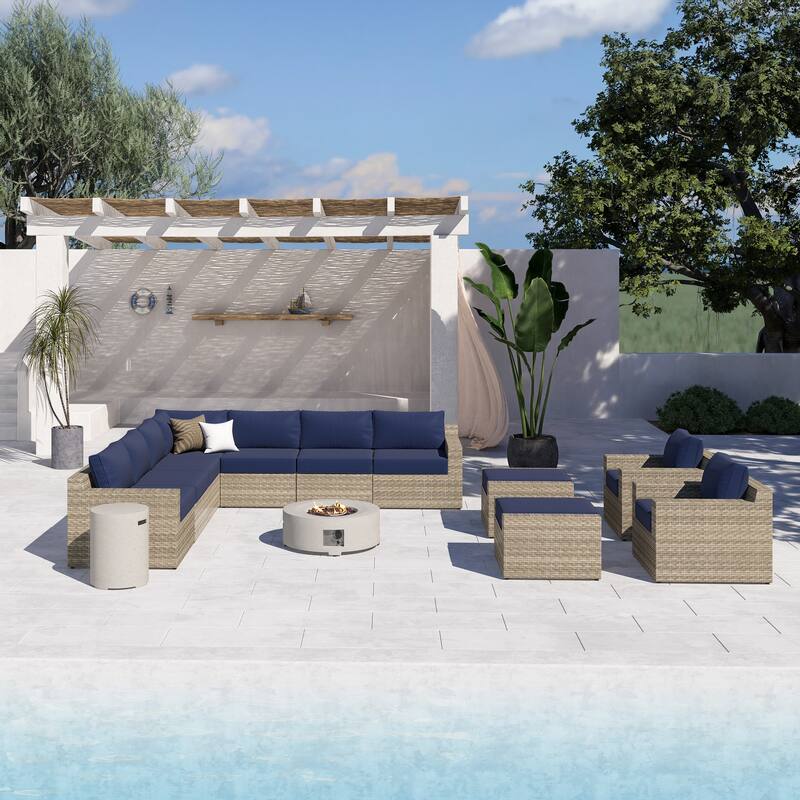 Vantura 13-Piece Fire Seating Set - Navy Blue